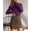 image:imageMANGOPOP Womens Mock Turtle Neck Long Sleeve Tops Bodysuit Jumpsuit04 Long Sleeve Lavender