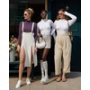 image:imageMANGOPOP Womens Mock Turtle Neck Long Sleeve Tops Bodysuit Jumpsuit04 Long Sleeve Lavender