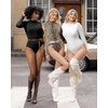 image:imageMANGOPOP Womens Mock Turtle Neck Long Sleeve Tops Bodysuit Jumpsuit04 Long Sleeve Leopard