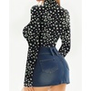 image:imageMANGOPOP Womens Mock Turtle Neck Long Sleeve Tops Bodysuit Jumpsuit04 Long Sleeve Little Daisy