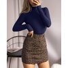 image:imageMANGOPOP Womens Mock Turtle Neck Long Sleeve Tops Bodysuit Jumpsuit04 Long Sleeve Navy Blue