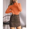 image:imageMANGOPOP Womens Mock Turtle Neck Long Sleeve Tops Bodysuit Jumpsuit04 Long Sleeve Orange