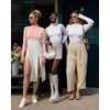 image:imageMANGOPOP Womens Mock Turtle Neck Long Sleeve Tops Bodysuit Jumpsuit04 Long Sleeve Pearl Blush