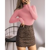 image:imageMANGOPOP Womens Mock Turtle Neck Long Sleeve Tops Bodysuit Jumpsuit04 Long Sleeve Pink