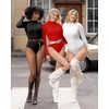 image:imageMANGOPOP Womens Mock Turtle Neck Long Sleeve Tops Bodysuit Jumpsuit04 Long Sleeve Red