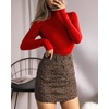 image:imageMANGOPOP Womens Mock Turtle Neck Long Sleeve Tops Bodysuit Jumpsuit04 Long Sleeve Red