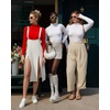 image:imageMANGOPOP Womens Mock Turtle Neck Long Sleeve Tops Bodysuit Jumpsuit04 Long Sleeve Red