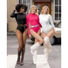 image:imageMANGOPOP Womens Mock Turtle Neck Long Sleeve Tops Bodysuit Jumpsuit04 Long Sleeve Rose Pink