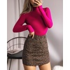 image:imageMANGOPOP Womens Mock Turtle Neck Long Sleeve Tops Bodysuit Jumpsuit04 Long Sleeve Rose Pink