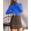 image:imageMANGOPOP Womens Mock Turtle Neck Long Sleeve Tops Bodysuit Jumpsuit04 Long Sleeve Royal Blue