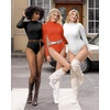 image:imageMANGOPOP Womens Mock Turtle Neck Long Sleeve Tops Bodysuit Jumpsuit04 Long Sleeve Sorrel