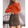 image:imageMANGOPOP Womens Mock Turtle Neck Long Sleeve Tops Bodysuit Jumpsuit04 Long Sleeve Sorrel