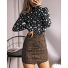 image:imageMANGOPOP Womens Mock Turtle Neck Long Sleeve Tops Bodysuit Jumpsuit04 Long Sleeve Stars