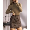 image:imageMANGOPOP Womens Mock Turtle Neck Long Sleeve Tops Bodysuit Jumpsuit04 Long Sleeve Tan