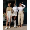 image:imageMANGOPOP Womens Mock Turtle Neck Long Sleeve Tops Bodysuit Jumpsuit04 Long Sleeve Tan