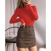 image:imageMANGOPOP Womens Mock Turtle Neck Long Sleeve Tops Bodysuit Jumpsuit04 Long Sleeve Watermelon Red