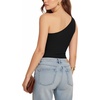 image:imageMANGOPOP Womens One Shoulder Tank Top Bodysuit Sexy Sleeveless Long Sleeve Backless Body Suits Off Shoulder Going Out TopsA1one Shoulder Black