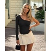 image:imageMANGOPOP Womens One Shoulder Tank Top Bodysuit Sexy Sleeveless Long Sleeve Backless Body Suits Off Shoulder Going Out TopsB1long Sleeve Black