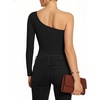 image:imageMANGOPOP Womens One Shoulder Tank Top Bodysuit Sexy Sleeveless Long Sleeve Backless Body Suits Off Shoulder Going Out TopsB1long Sleeve Black