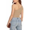 image:imageMANGOPOP Womens One Shoulder Tank Top Bodysuit Sexy Sleeveless Long Sleeve Backless Body Suits Off Shoulder Going Out TopsC4one Shoulder Mocha
