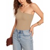image:imageMANGOPOP Womens One Shoulder Tank Top Bodysuit Sexy Sleeveless Long Sleeve Backless Body Suits Off Shoulder Going Out TopsC4one Shoulder Mocha