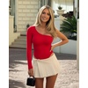 image:imageMANGOPOP Womens One Shoulder Tank Top Bodysuit Sexy Sleeveless Long Sleeve Backless Body Suits Off Shoulder Going Out TopsD1long Sleeve Red