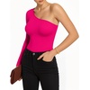 image:imageMANGOPOP Womens One Shoulder Tank Top Bodysuit Sexy Sleeveless Long Sleeve Backless Body Suits Off Shoulder Going Out TopsD3long Sleeve Rose Pink
