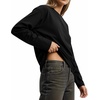 image:imageMANGOPOP Womens Oversized T Shirts Short Sleeve Crewneck Loose Fit Tops Summer Basic Gym Workout ClothesA Long Sleeve Black