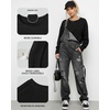 image:imageMANGOPOP Womens Oversized T Shirts Short Sleeve Crewneck Loose Fit Tops Summer Basic Gym Workout ClothesA Long Sleeve Black