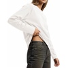 image:imageMANGOPOP Womens Oversized T Shirts Short Sleeve Crewneck Loose Fit Tops Summer Basic Gym Workout ClothesA Long Sleeve White