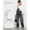 image:imageMANGOPOP Womens Oversized T Shirts Short Sleeve Crewneck Loose Fit Tops Summer Basic Gym Workout ClothesA Long Sleeve White