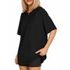 image:imageMANGOPOP Womens Oversized T Shirts Short Sleeve Crewneck Loose Fit Tops Summer Basic Gym Workout ClothesA Short Sleeve Black