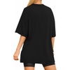image:imageMANGOPOP Womens Oversized T Shirts Short Sleeve Crewneck Loose Fit Tops Summer Basic Gym Workout ClothesA Short Sleeve Black