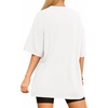 image:imageMANGOPOP Womens Oversized T Shirts Short Sleeve Crewneck Loose Fit Tops Summer Basic Gym Workout ClothesA Short Sleeve Creamy White