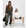 image:imageMANGOPOP Womens Oversized T Shirts Short Sleeve Crewneck Loose Fit Tops Summer Basic Gym Workout ClothesLong Sleeve Coffee