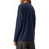 image:imageMANGOPOP Womens Oversized T Shirts Short Sleeve Crewneck Loose Fit Tops Summer Basic Gym Workout ClothesLong Sleeve Navy Blue