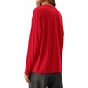 image:imageMANGOPOP Womens Oversized T Shirts Short Sleeve Crewneck Loose Fit Tops Summer Basic Gym Workout ClothesLong Sleeve Red