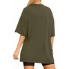image:imageMANGOPOP Womens Oversized T Shirts Short Sleeve Crewneck Loose Fit Tops Summer Basic Gym Workout ClothesShort Sleeve Army Green