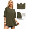 image:imageMANGOPOP Womens Oversized T Shirts Short Sleeve Crewneck Loose Fit Tops Summer Basic Gym Workout ClothesShort Sleeve Army Green