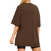 image:imageMANGOPOP Womens Oversized T Shirts Short Sleeve Crewneck Loose Fit Tops Summer Basic Gym Workout ClothesShort Sleeve Coffee