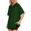 image:imageMANGOPOP Womens Oversized T Shirts Short Sleeve Crewneck Loose Fit Tops Summer Basic Gym Workout ClothesShort Sleeve Deep Green