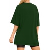 image:imageMANGOPOP Womens Oversized T Shirts Short Sleeve Crewneck Loose Fit Tops Summer Basic Gym Workout ClothesShort Sleeve Deep Green
