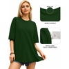 image:imageMANGOPOP Womens Oversized T Shirts Short Sleeve Crewneck Loose Fit Tops Summer Basic Gym Workout ClothesShort Sleeve Deep Green