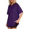 image:imageMANGOPOP Womens Oversized T Shirts Short Sleeve Crewneck Loose Fit Tops Summer Basic Gym Workout ClothesShort Sleeve Deep Purple