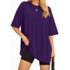 image:imageMANGOPOP Womens Oversized T Shirts Short Sleeve Crewneck Loose Fit Tops Summer Basic Gym Workout ClothesShort Sleeve Deep Purple