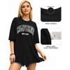 image:imageMANGOPOP Womens Oversized T Shirts Short Sleeve Crewneck Loose Fit Tops Summer Basic Gym Workout ClothesShort Sleeve Graphic Black Ca