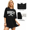 image:imageMANGOPOP Womens Oversized T Shirts Short Sleeve Crewneck Loose Fit Tops Summer Basic Gym Workout ClothesShort Sleeve Graphic Black Ny