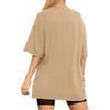 image:imageMANGOPOP Womens Oversized T Shirts Short Sleeve Crewneck Loose Fit Tops Summer Basic Gym Workout ClothesShort Sleeve Khaki