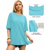 image:imageMANGOPOP Womens Oversized T Shirts Short Sleeve Crewneck Loose Fit Tops Summer Basic Gym Workout ClothesShort Sleeve Light Blue