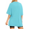 image:imageMANGOPOP Womens Oversized T Shirts Short Sleeve Crewneck Loose Fit Tops Summer Basic Gym Workout ClothesShort Sleeve Light Blue